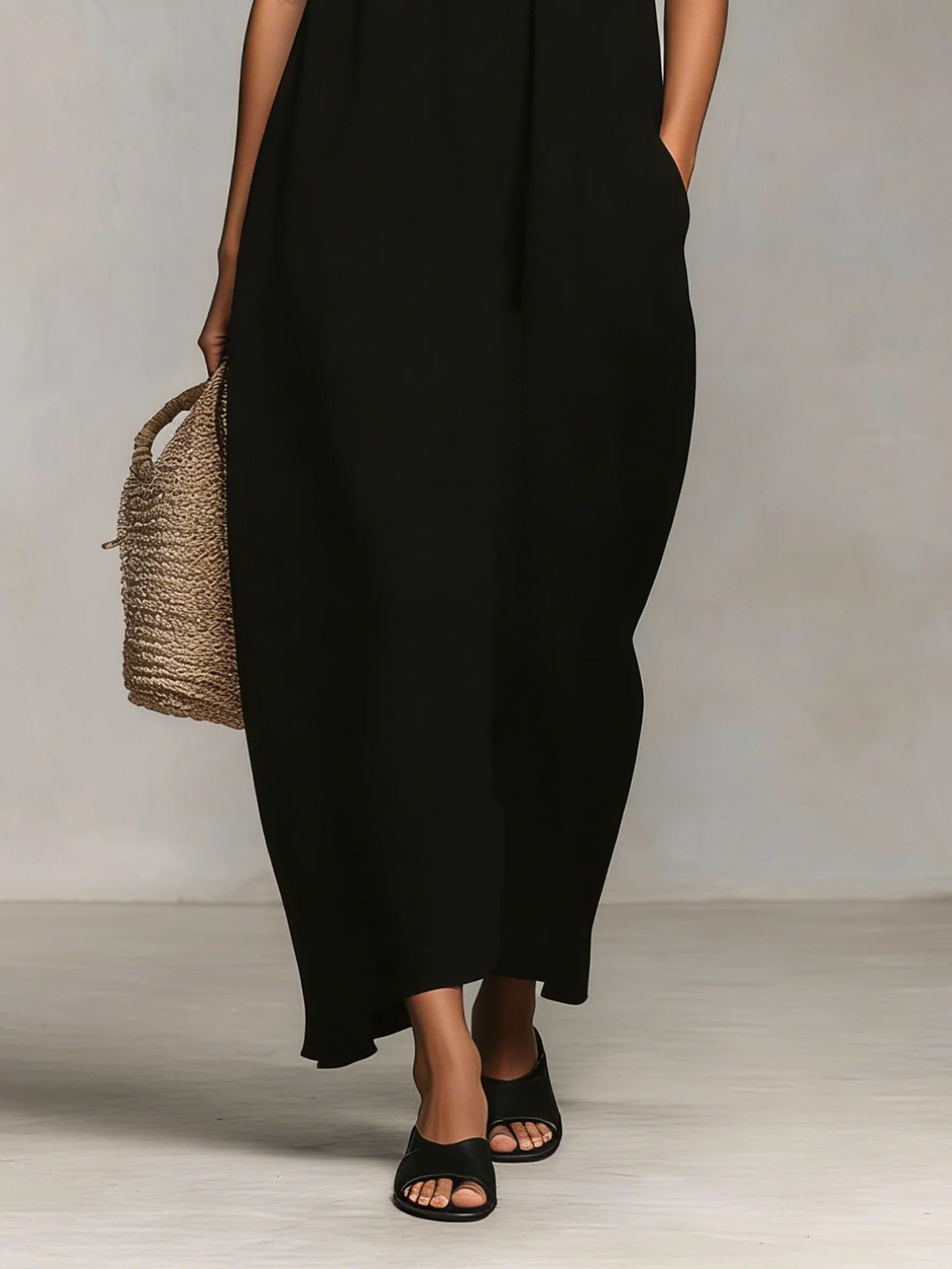 Mirelle™ | Robe Maxi avec Blocs de Couleur et Bretelles Fines