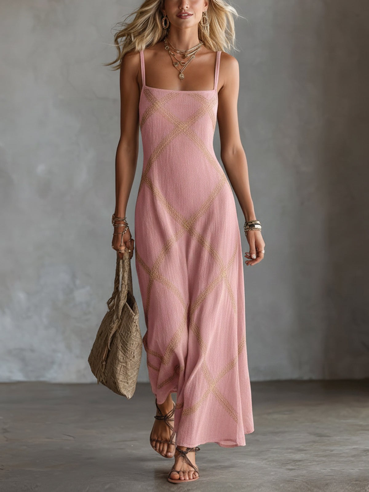 Camille – Robe Géométrique Noire et Camel