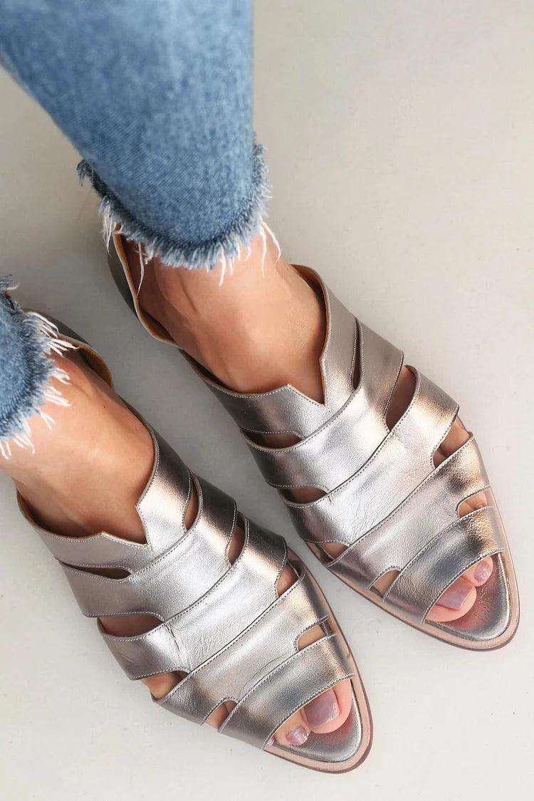 Ballerines décontractées à bout ouvert à enfiler