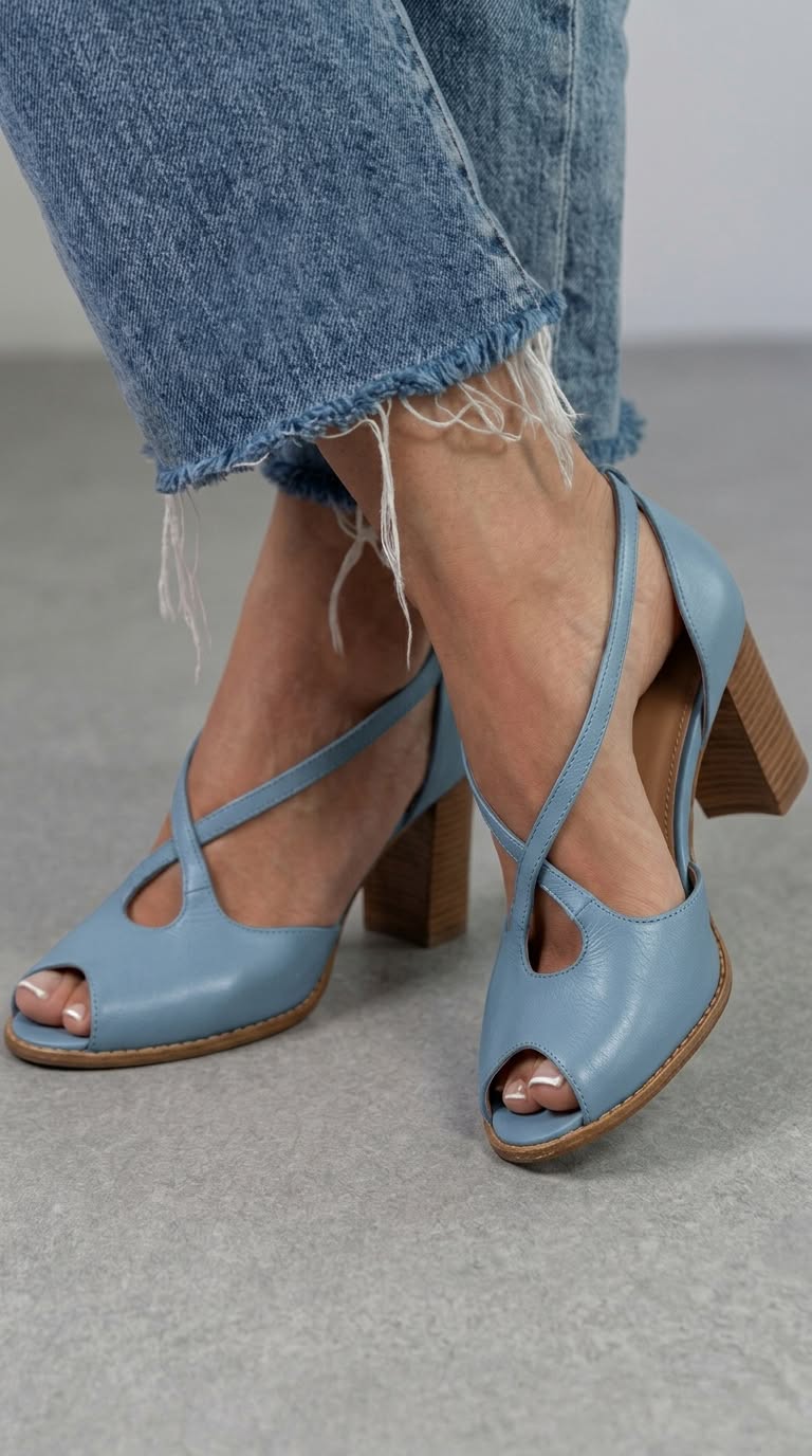 Sandales Chic Rose Poudré et Rose à Bout Ouvert avec Brides Croisées et Talon Bloc