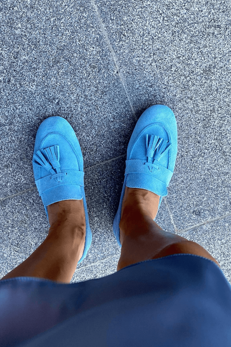 Mocassins en daim magenta