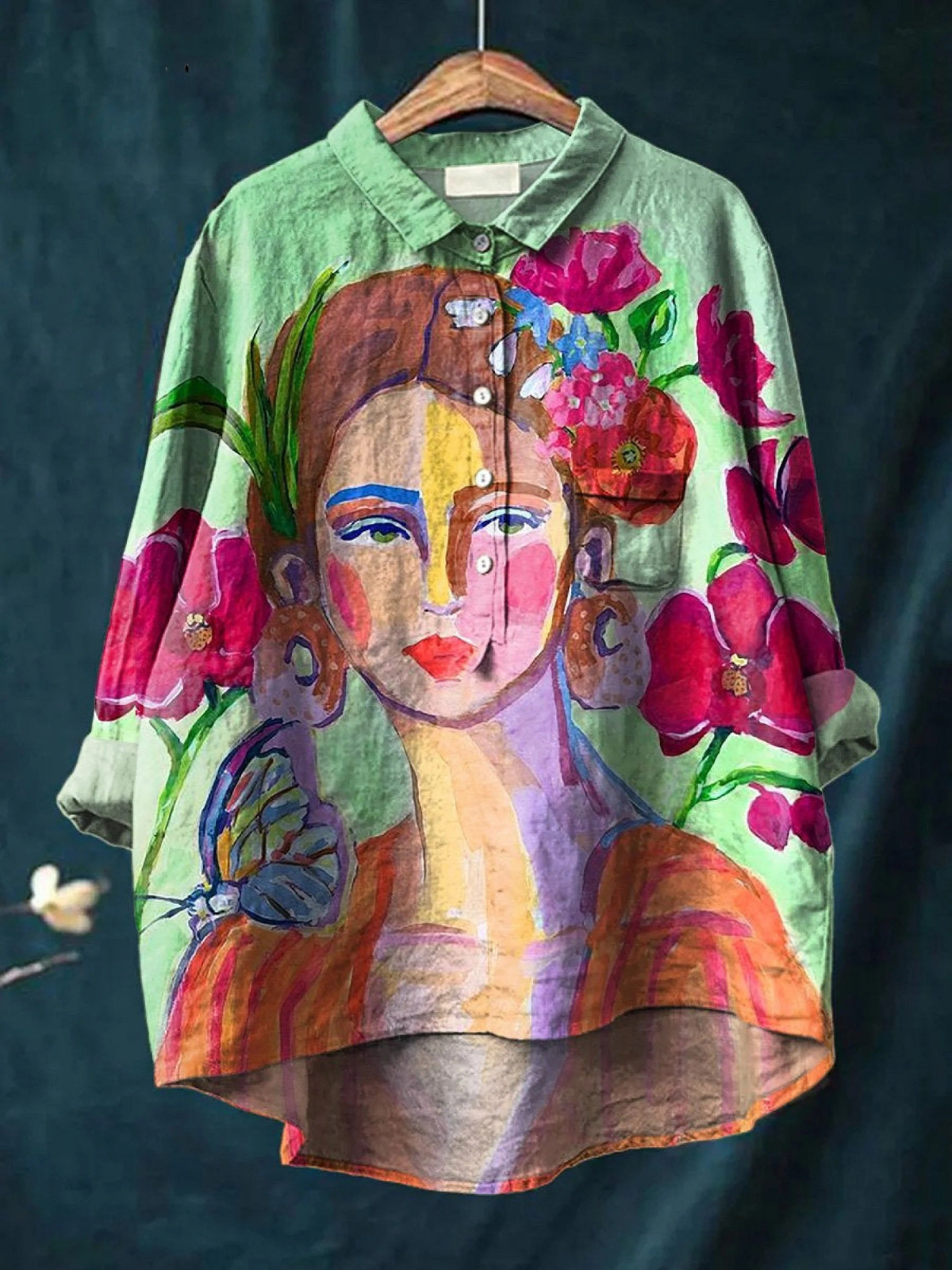 Lily | T-shirt décontracté pour femmes avec impression d'art de portrait de femme à l'huile