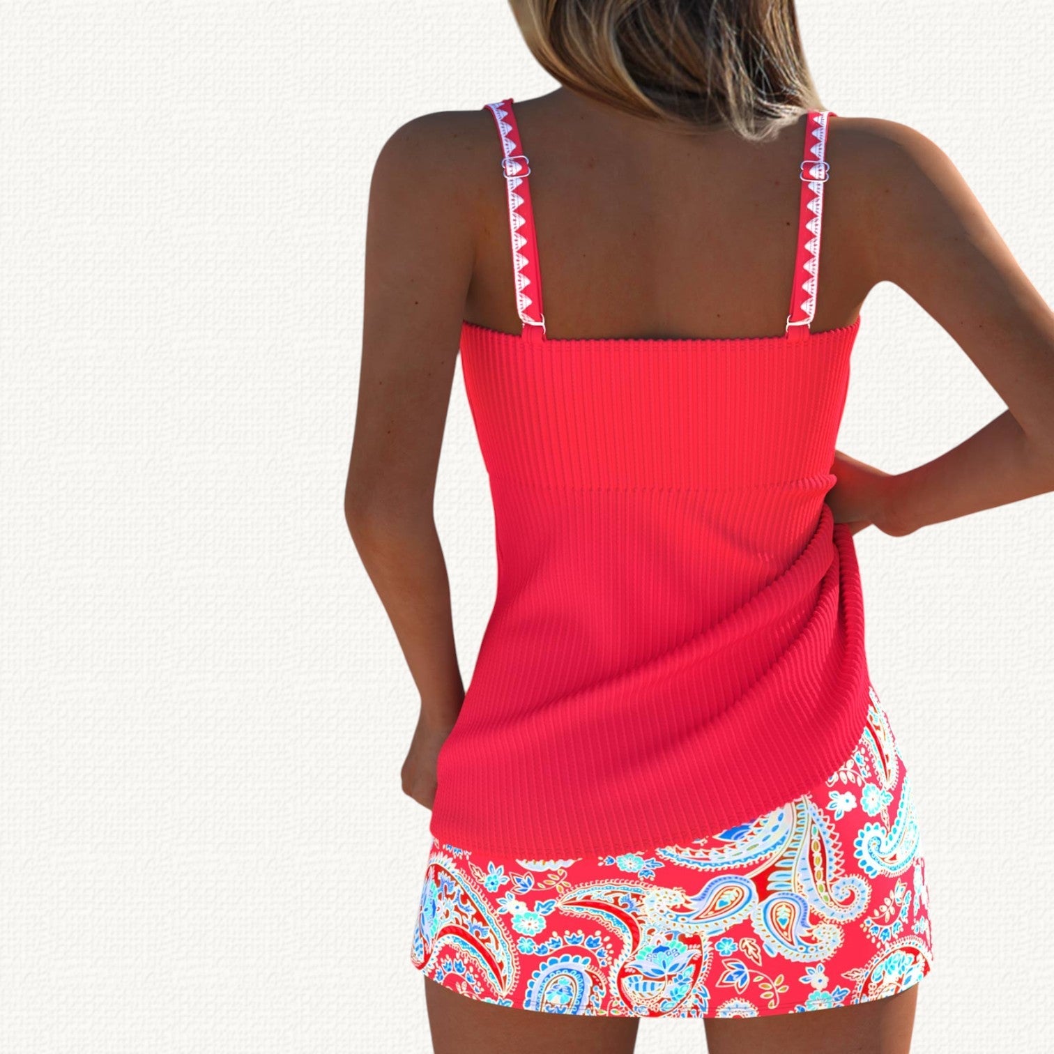 Palma | Tankini Plissé avec Jupe Florale