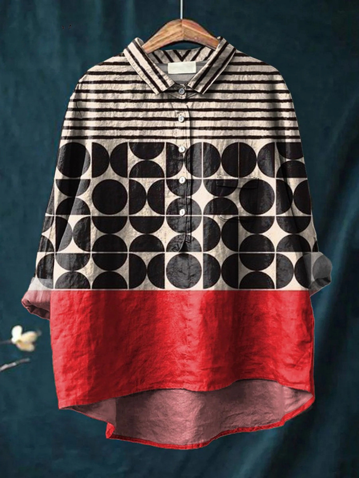 Freya | Chemise décontractée pour femmes avec motif géométrique imprimé