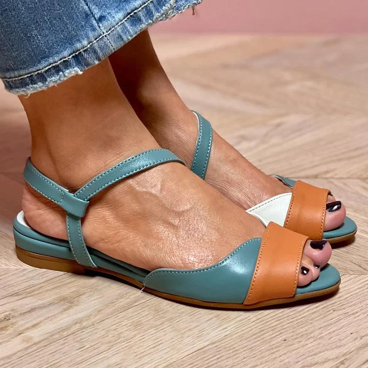 Color Block Quilted Peep Toe Slingback Sandals
