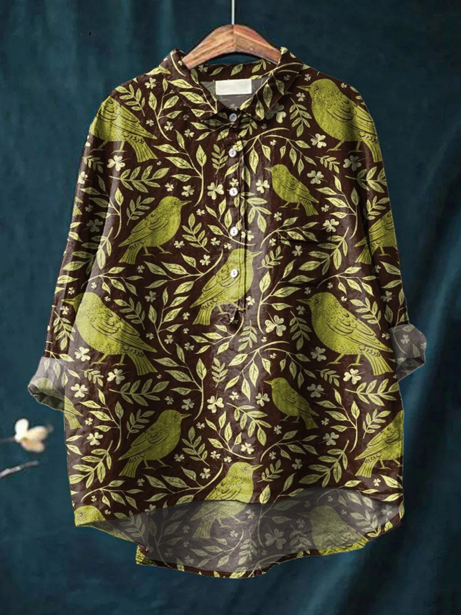 Victoria | Chemise décontractée en imprimé floral vintage pour femmes