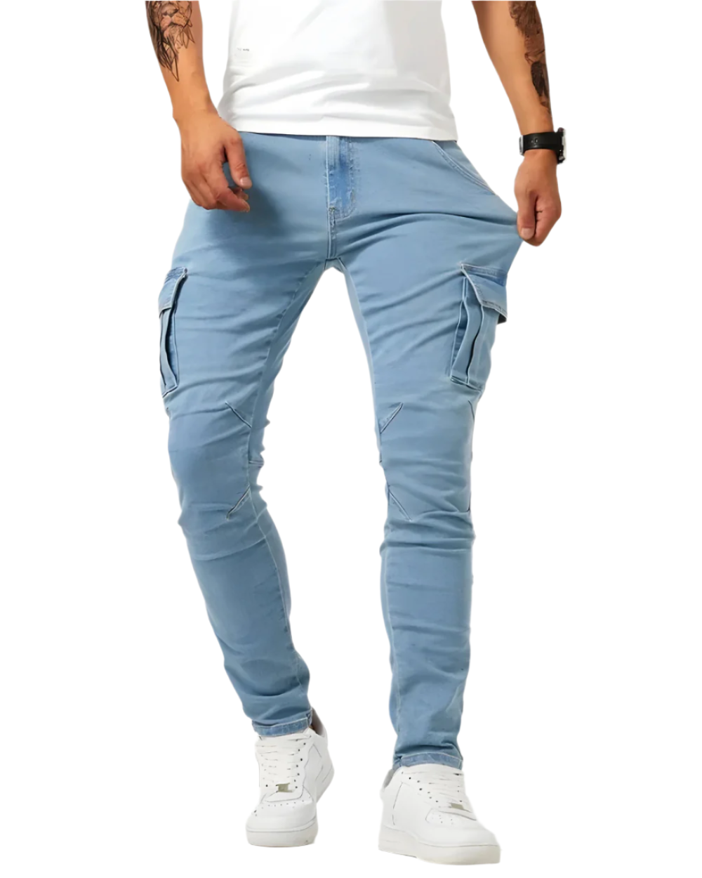 LAURENT MONACO | PANTALON CARGO STRETCH POUR HOMMES