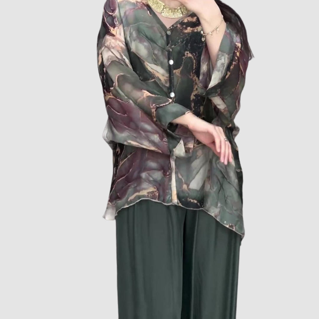 Ensemble Chic Imprimé Aurora™ en Deux Parties