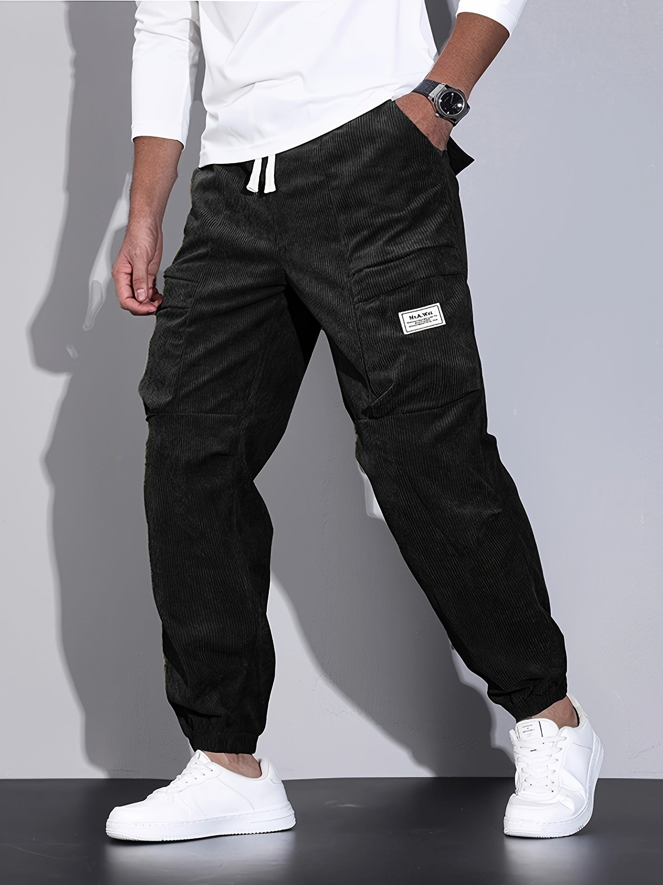 LAURENT MONACO | PANTALONS CARGO EN CORDUROY POUR HOMMES
