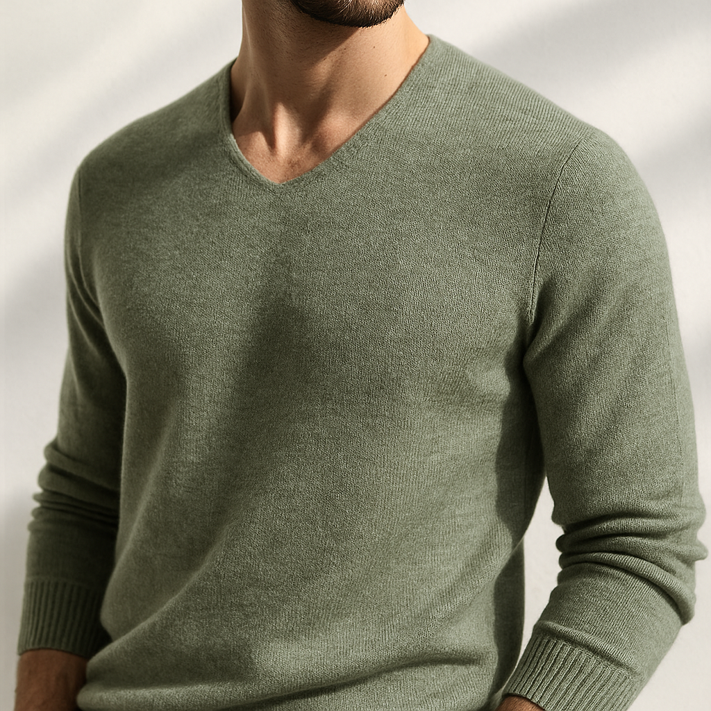 Henri | Pull en V en fibres nobles pour homme
