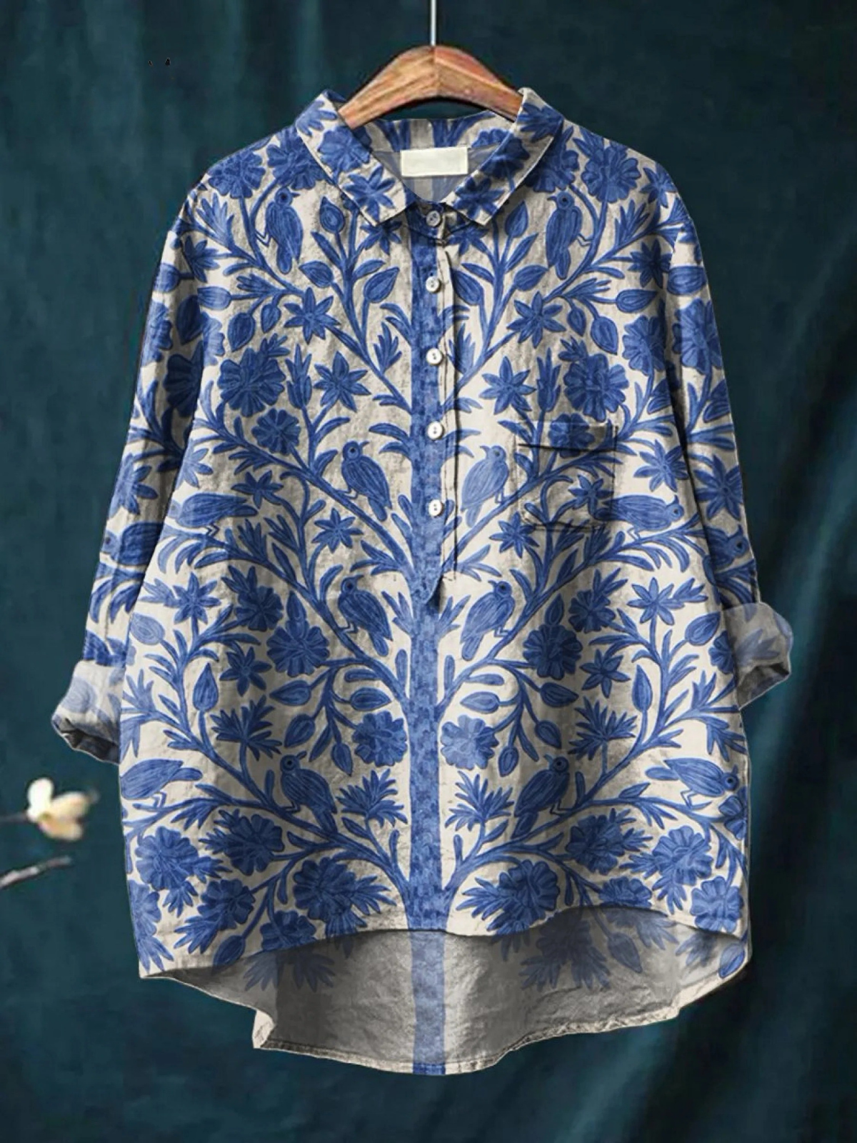 Rosie | Chemise décontractée vintage à imprimé floral indien pour femmes