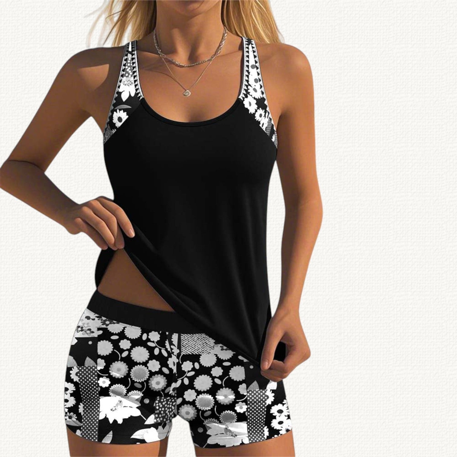 Vera | Tankini Décontracté avec Short Floral
