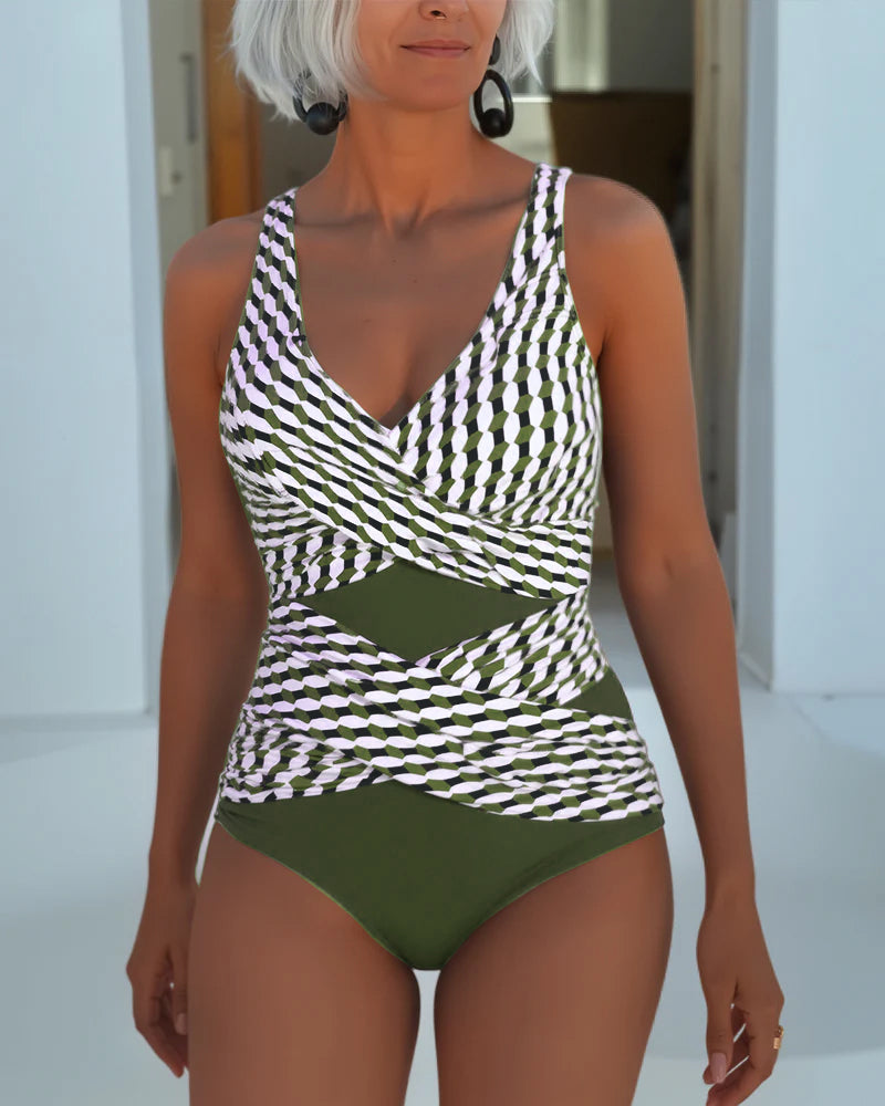 Cacao | Tankini Croisé avec Détail Découpé