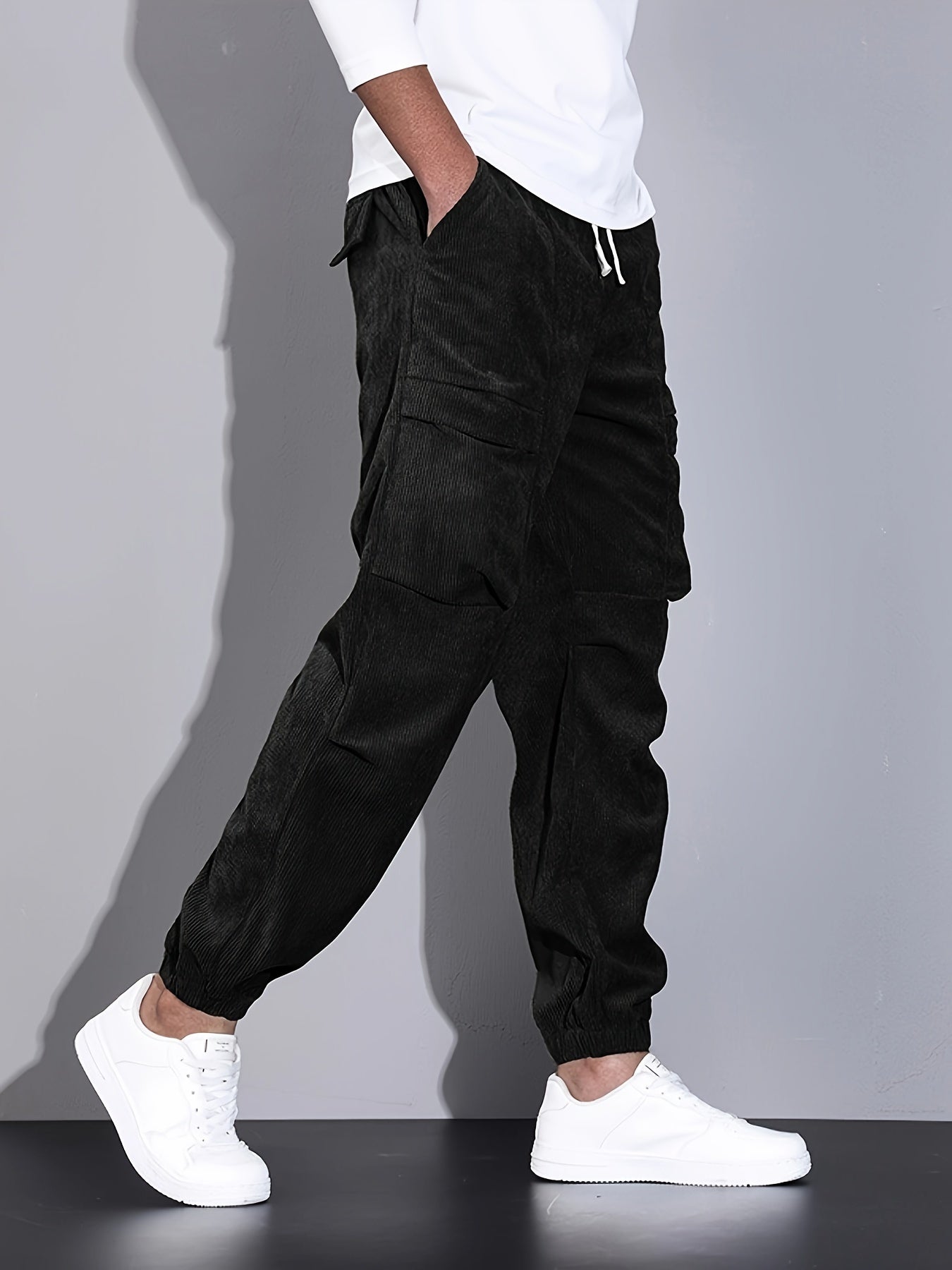 LAURENT MONACO | PANTALONS CARGO EN CORDUROY POUR HOMMES