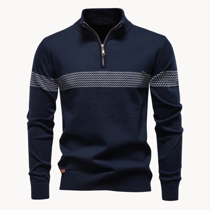 Willy | Pull zippé rayé pour homme