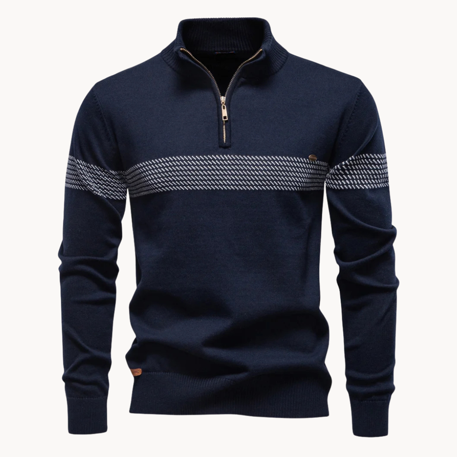 Willy | Pull zippé rayé pour homme