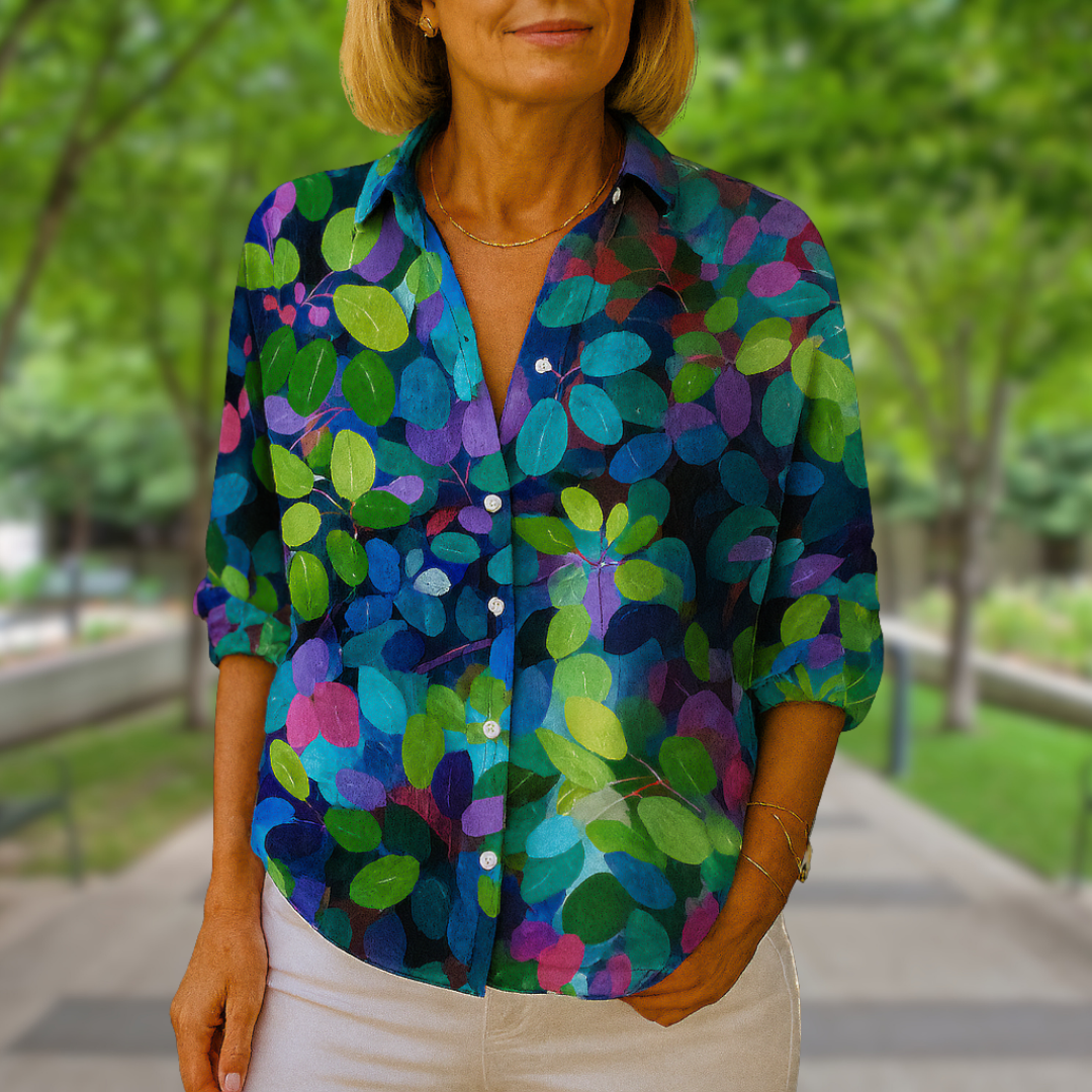 Catalina | Blouse Artistique Colorée à Boutons