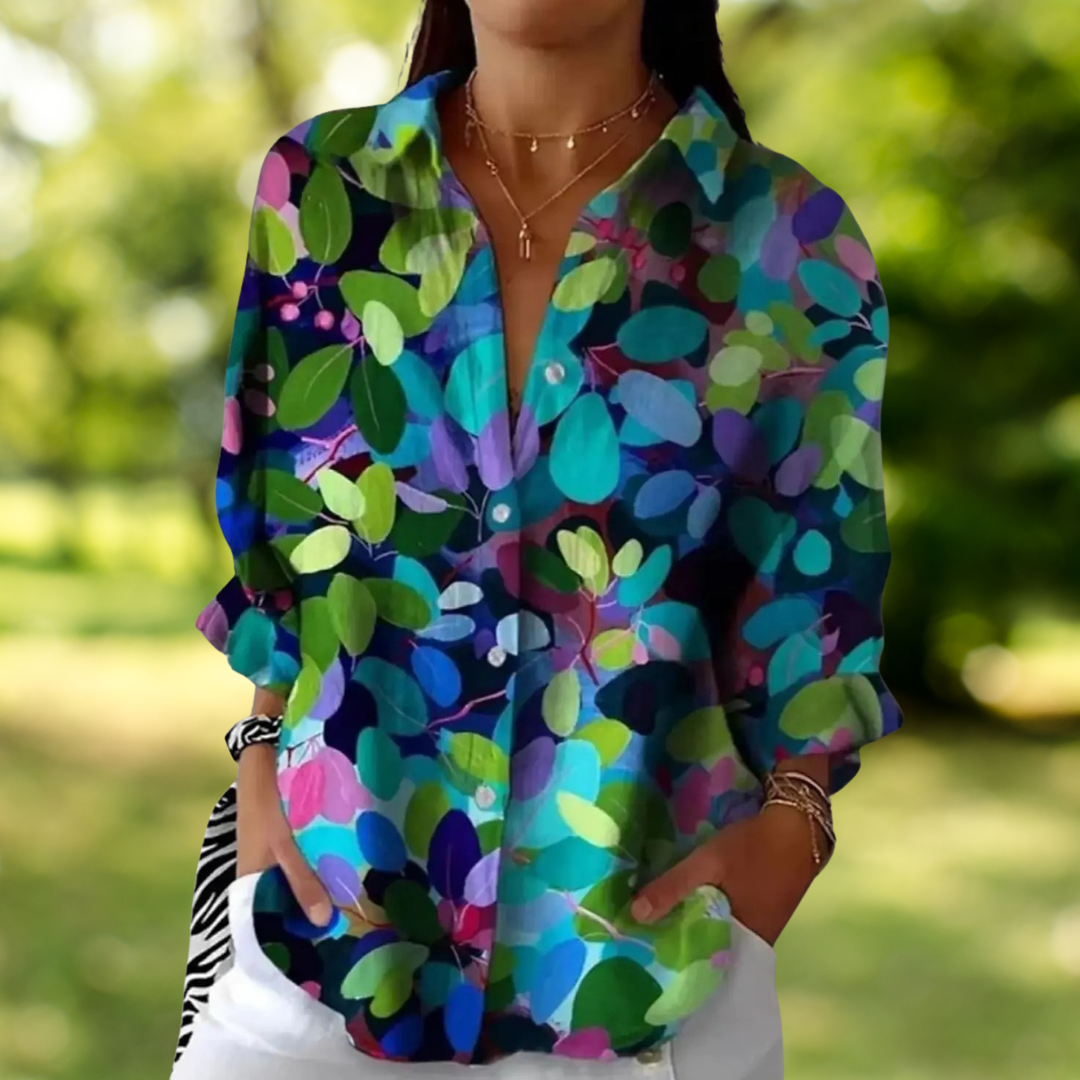 Catalina | Blouse Artistique Colorée à Boutons