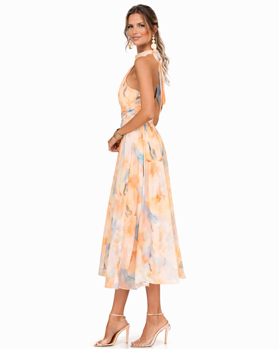 Aurora™ | Robe à Col Halter et Imprimé Aquarelle