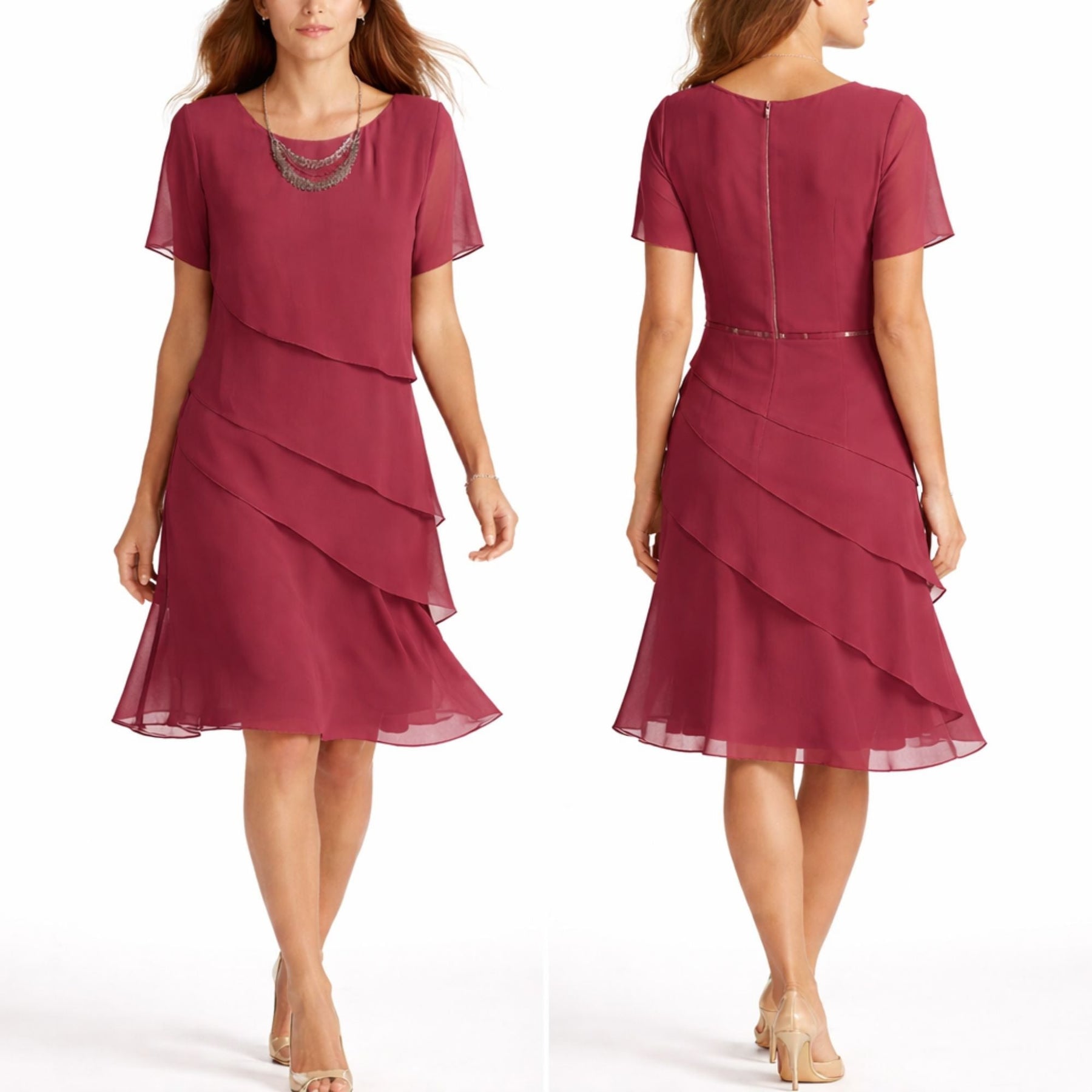 Anastasia | Robe Midi Luxueuse à Épaisseurs