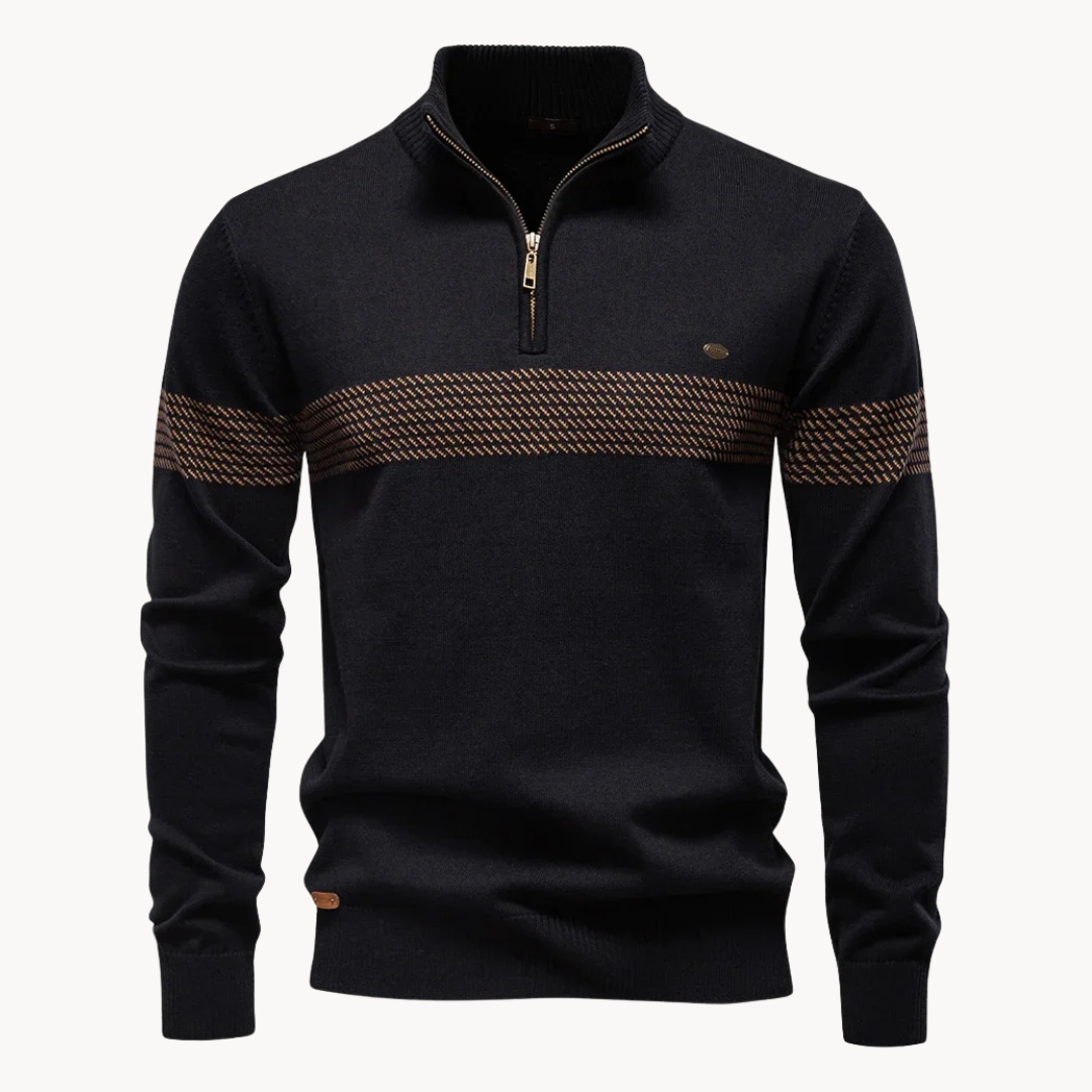 Willy | Pull zippé rayé pour homme