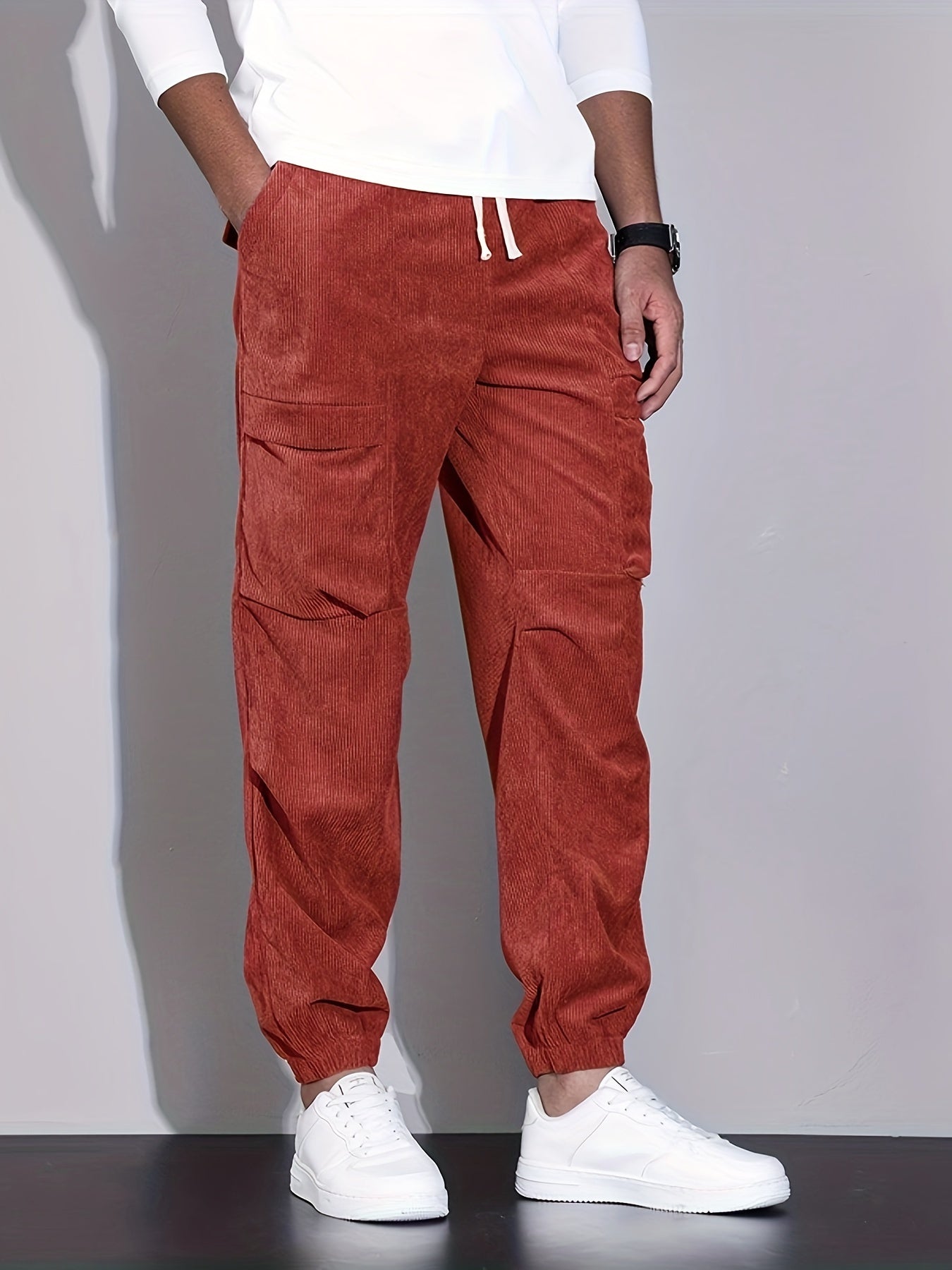 LAURENT MONACO | PANTALONS CARGO EN CORDUROY POUR HOMMES