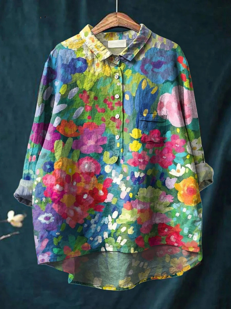 Rebecca | Chemise décontractée vintage à imprimé floral