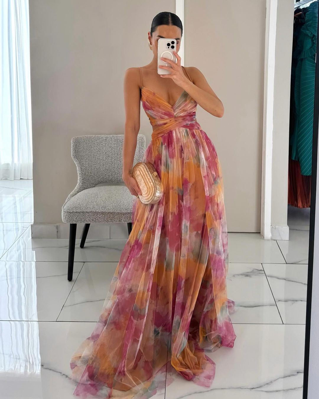 Inès | Belle robe maxi avec imprimé floral