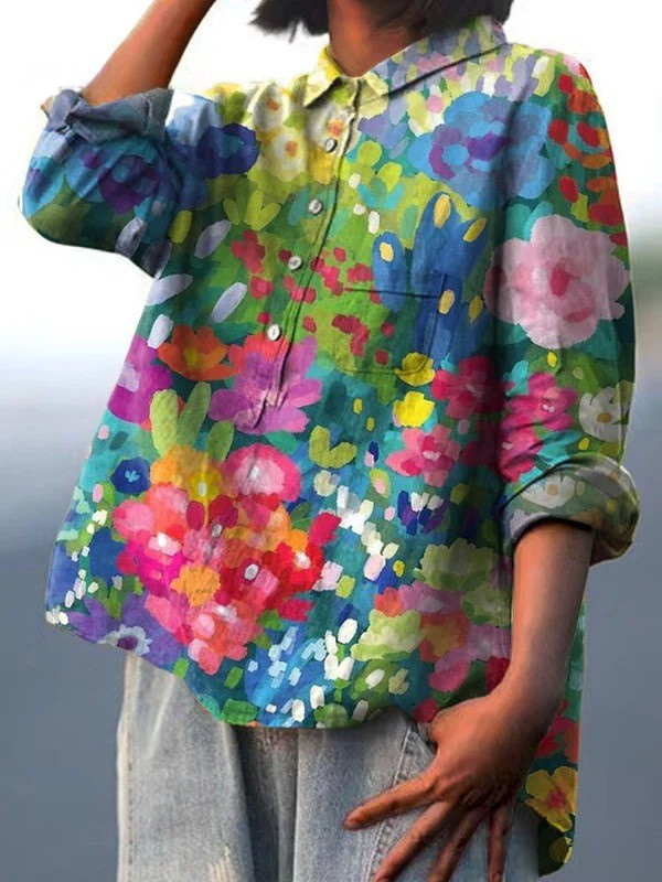Rebecca | Chemise décontractée vintage à imprimé floral