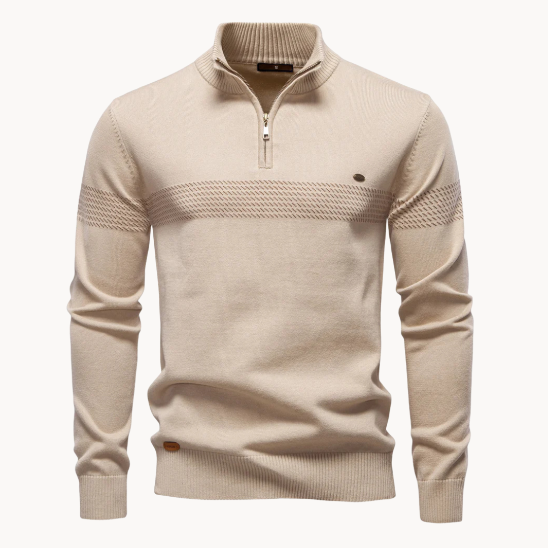 Willy | Pull zippé rayé pour homme