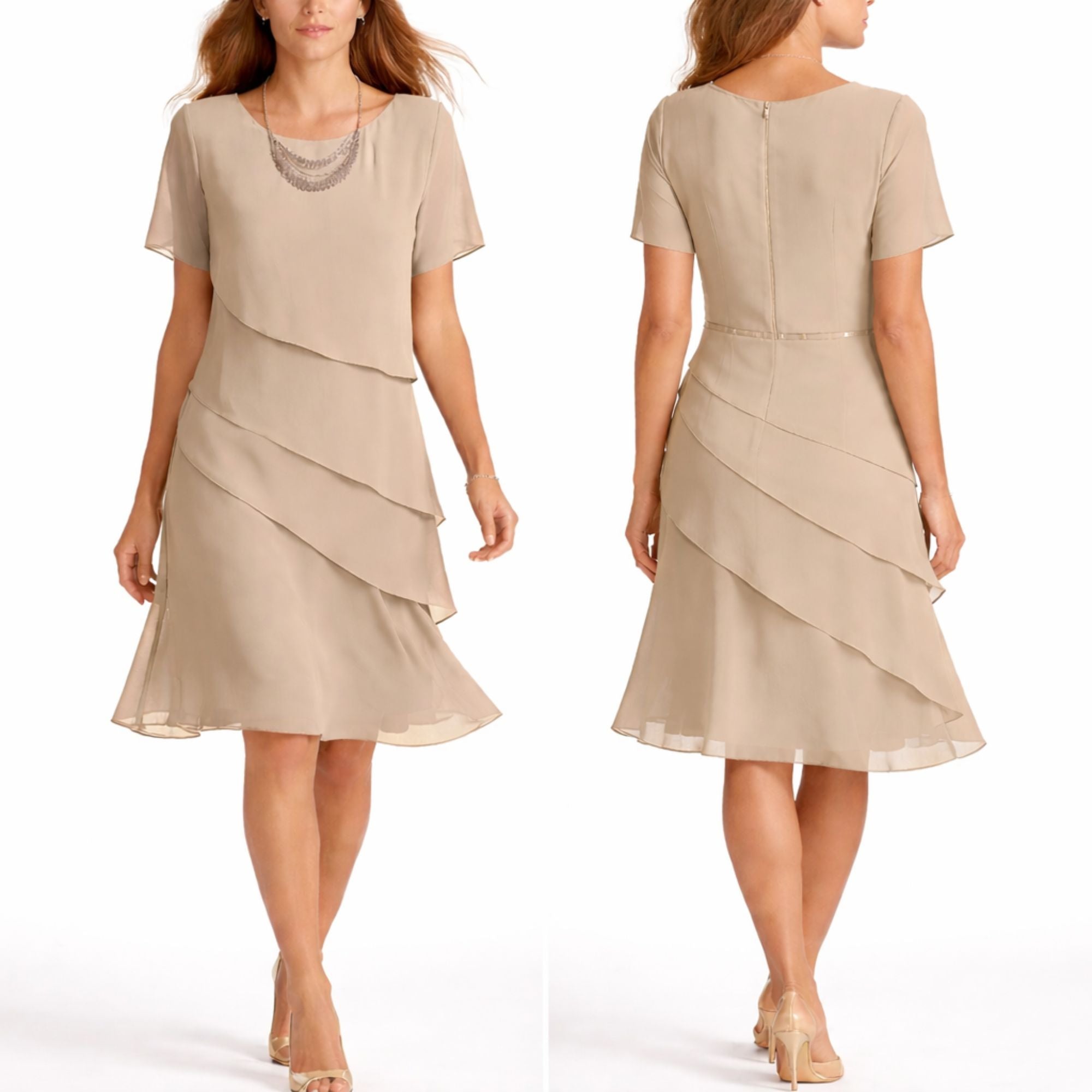 Anastasia | Robe Midi Luxueuse à Épaisseurs