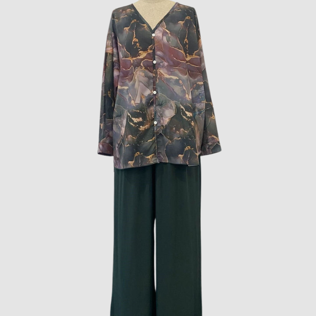 Ensemble Chic Imprimé Aurora™ en Deux Parties