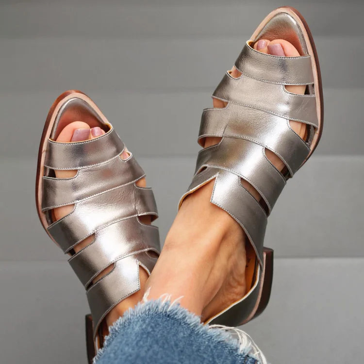 Ballerines décontractées à bout ouvert à enfiler
