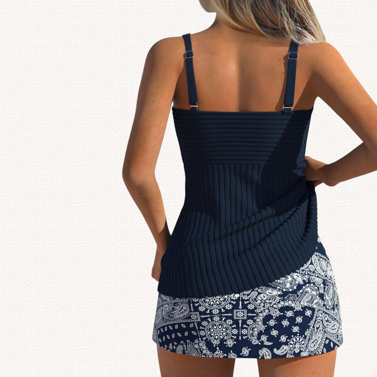 Palma | Tankini Plissé avec Jupe Florale