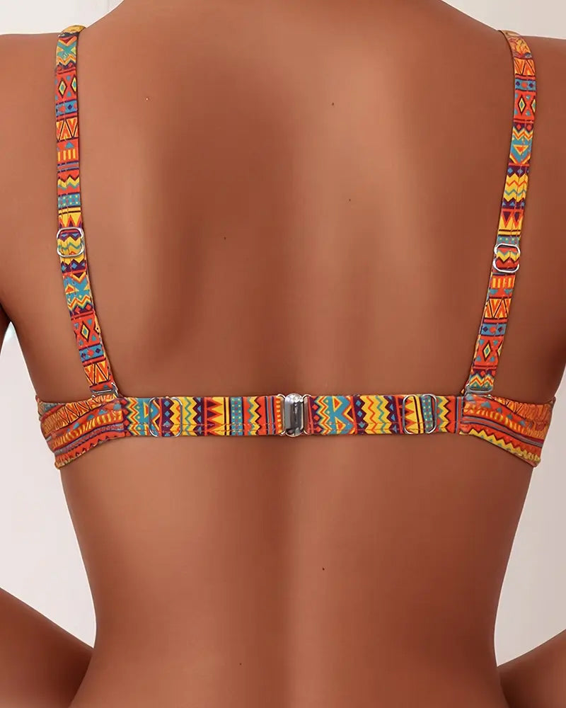 Zafra | Bikini Bandeau avec Imprimé Éthique Chaleureux