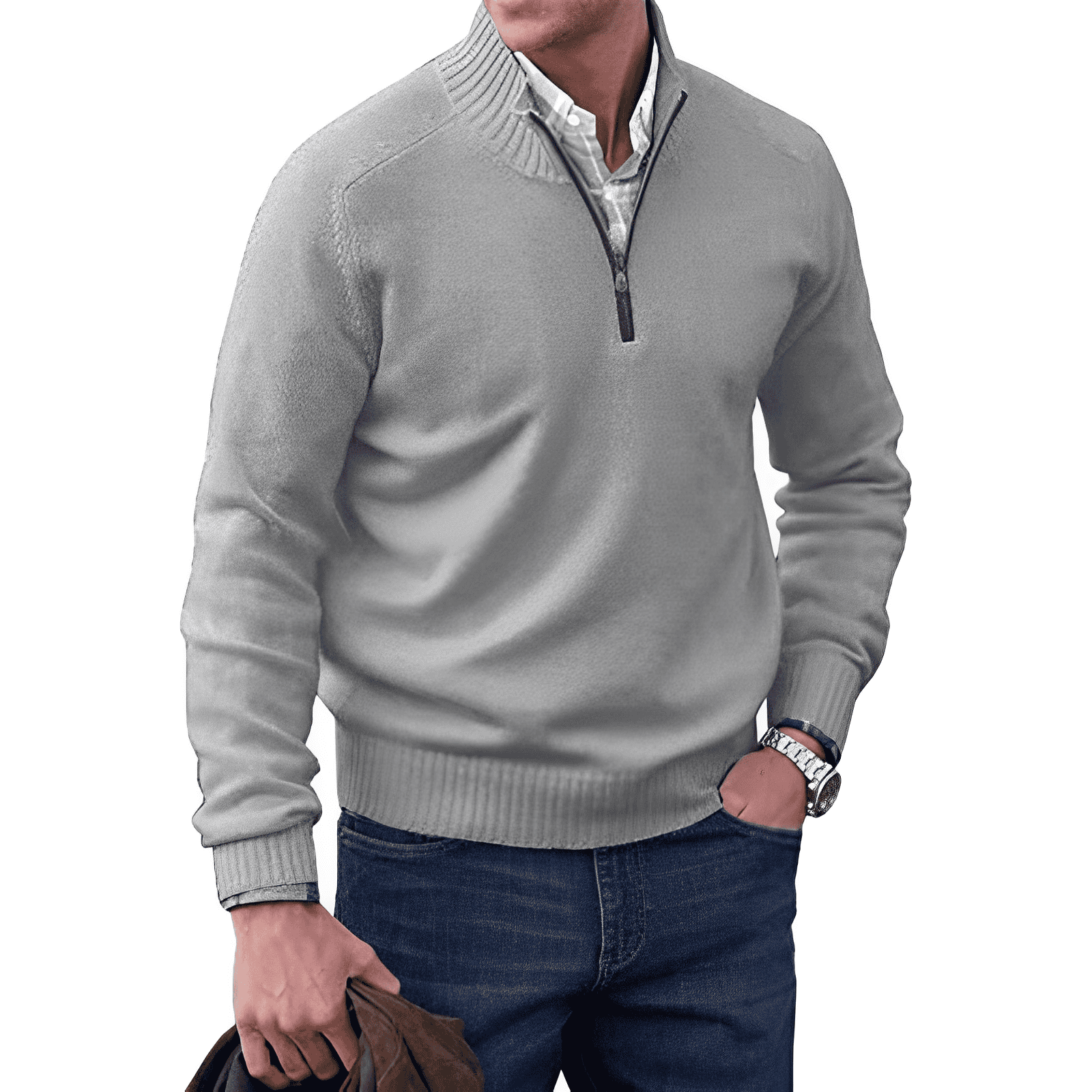 LAURENT MONACO | PULL EN MAILLE ZIPPÉ POUR HOMME