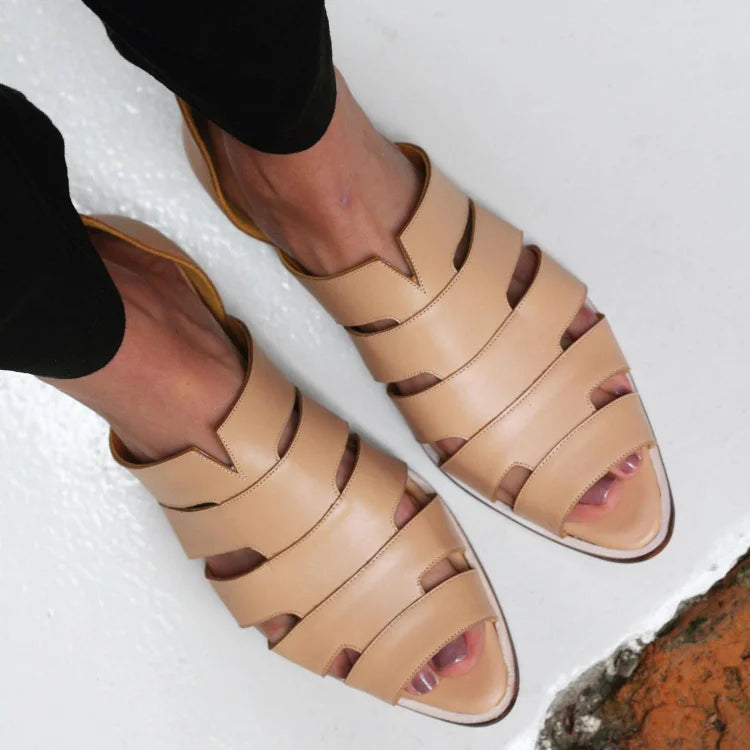 Ballerines décontractées à bout ouvert à enfiler