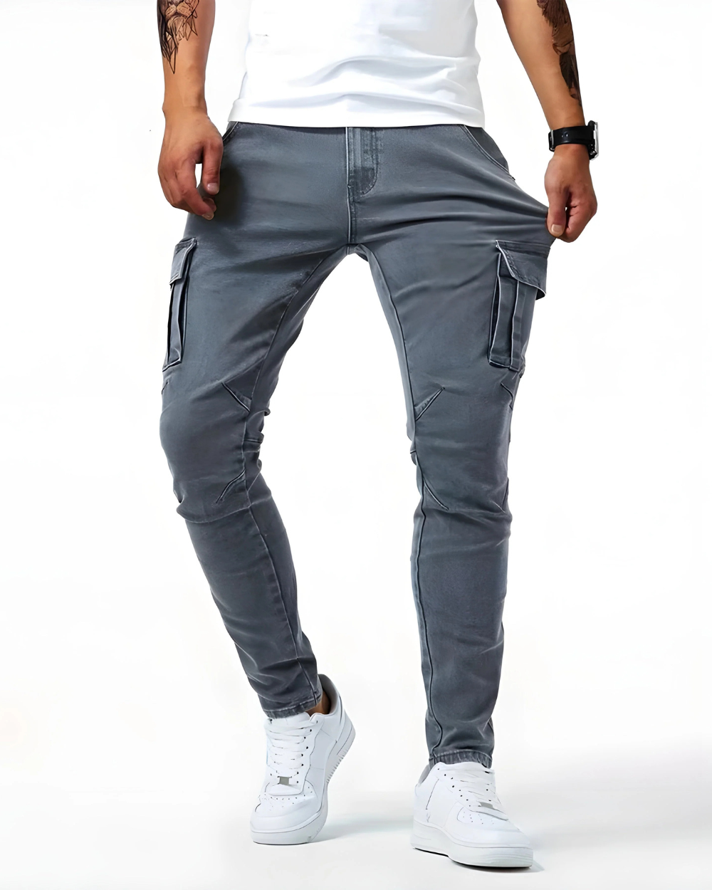 LAURENT MONACO | PANTALON CARGO STRETCH POUR HOMMES