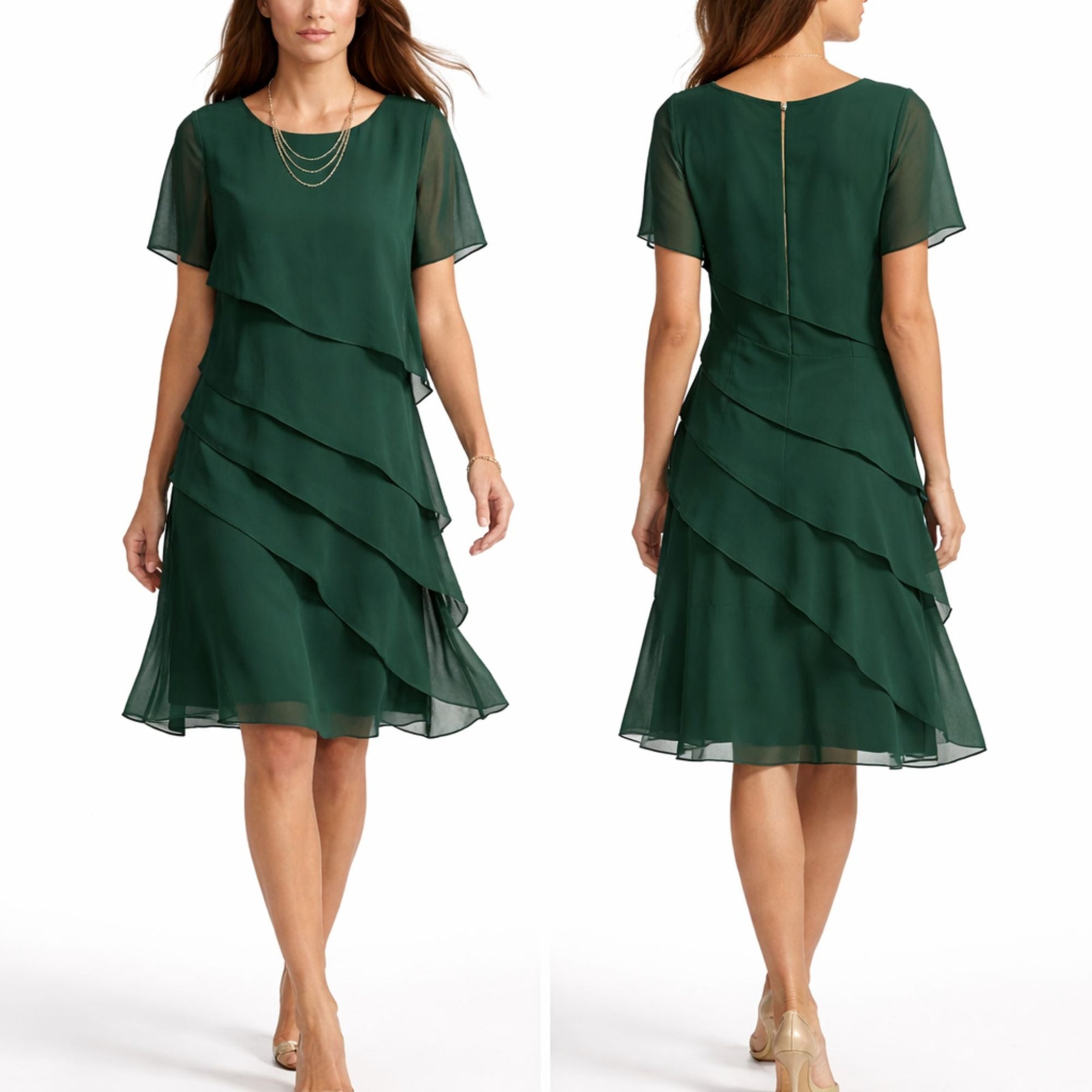 Anastasia | Robe Midi Luxueuse à Épaisseurs