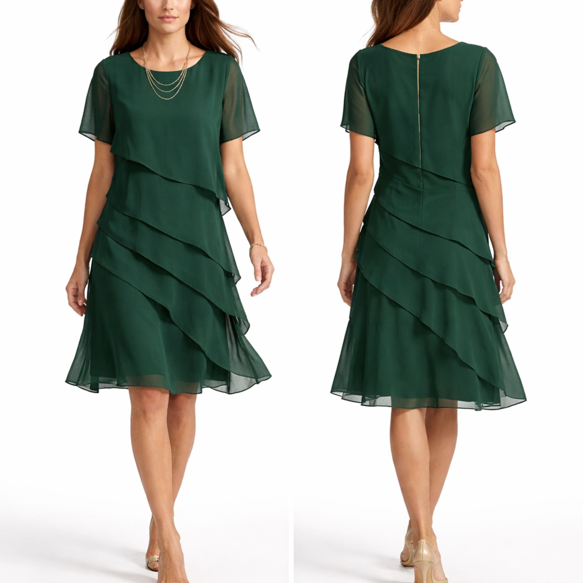 Anastasia | Robe Midi Luxueuse à Épaisseurs