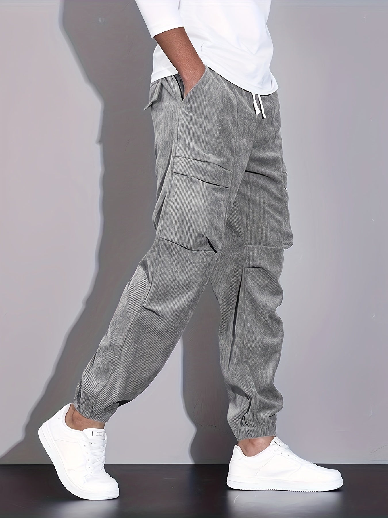 LAURENT MONACO | PANTALONS CARGO EN CORDUROY POUR HOMMES