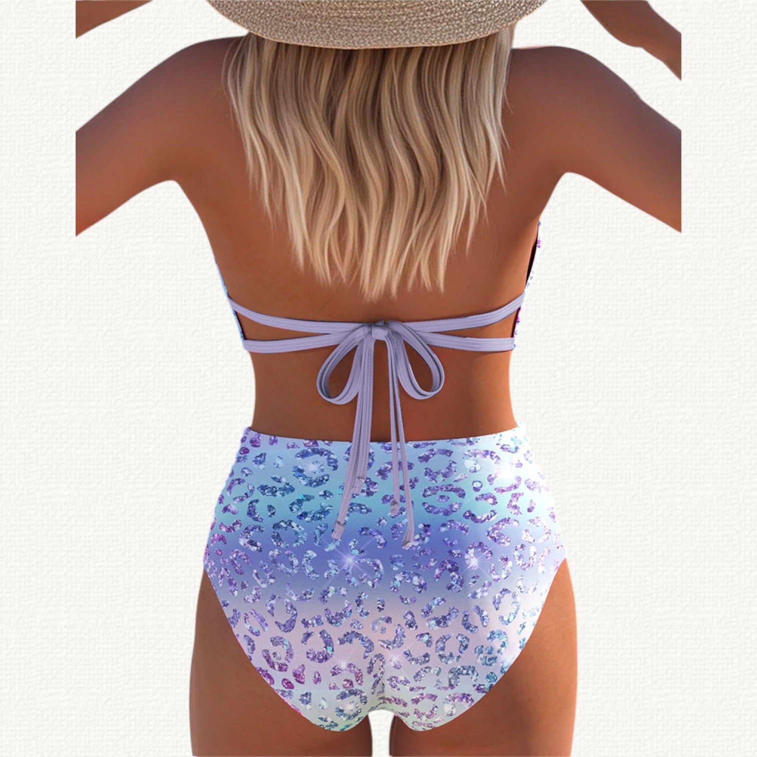 Sirena | Bikini Halter avec Imprimé Léopard Dégradé