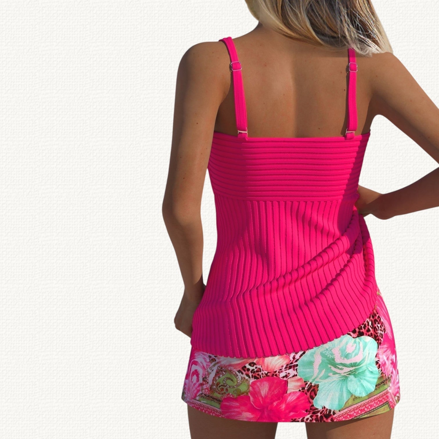 Palma | Tankini Plissé avec Jupe Florale