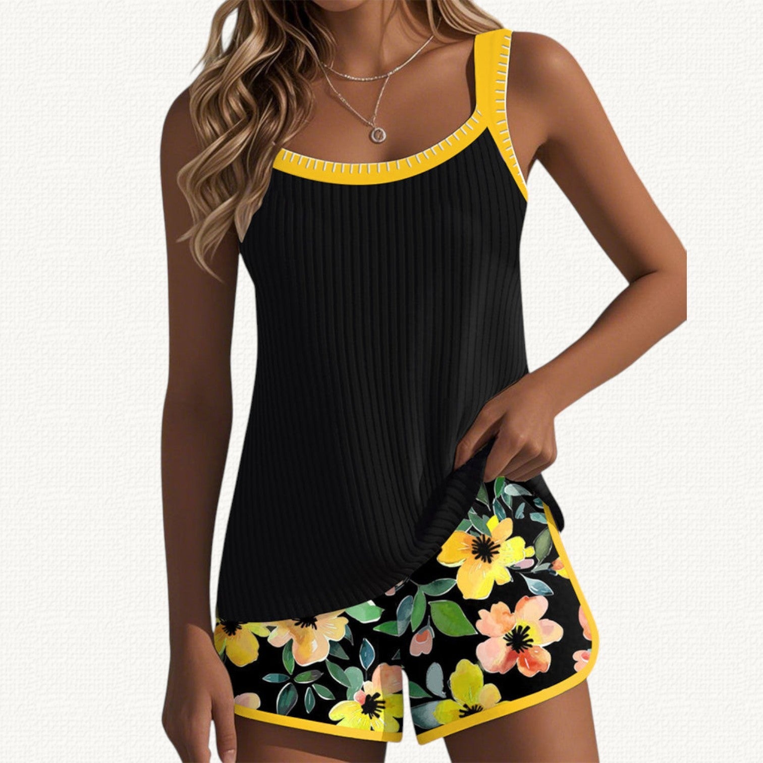 Marina | Tankini Froncé avec Volant et Short