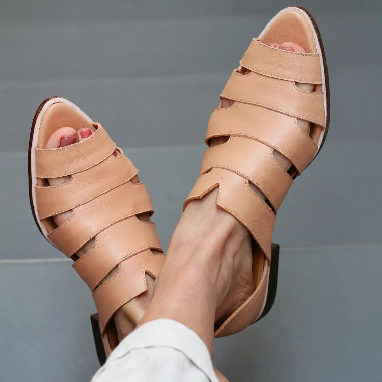 Ballerines décontractées à bout ouvert à enfiler
