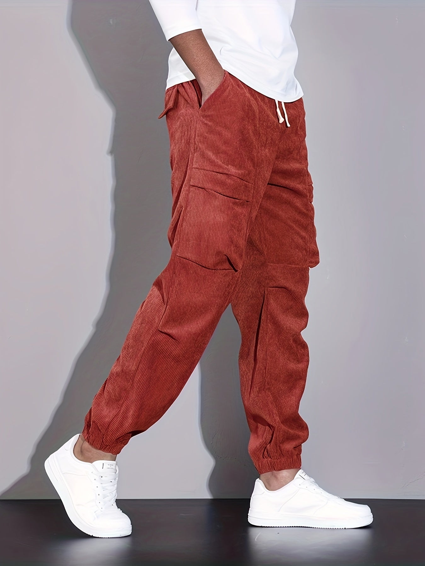 LAURENT MONACO | PANTALONS CARGO EN CORDUROY POUR HOMMES