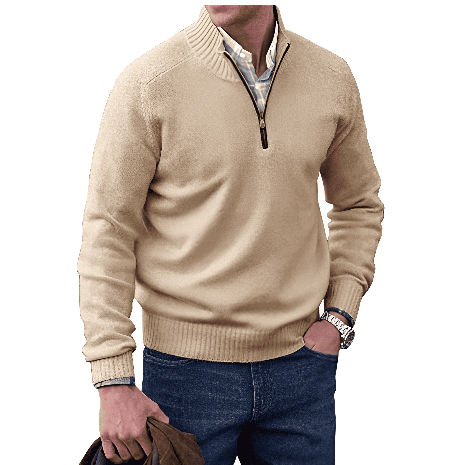 LAURENT MONACO | PULL EN MAILLE ZIPPÉ POUR HOMME