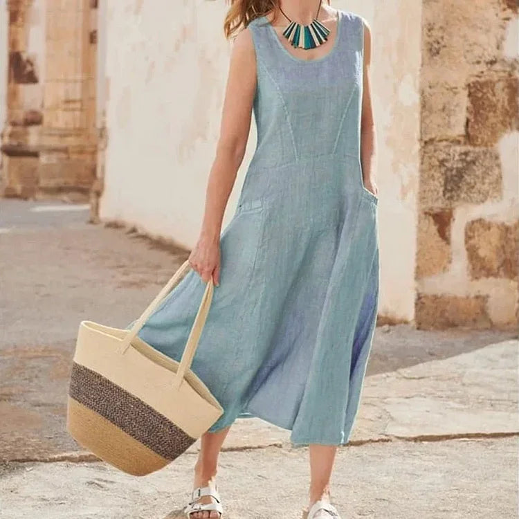 Nina Robe Maxi d’Été en Lin – L’Incontournable de l’Été