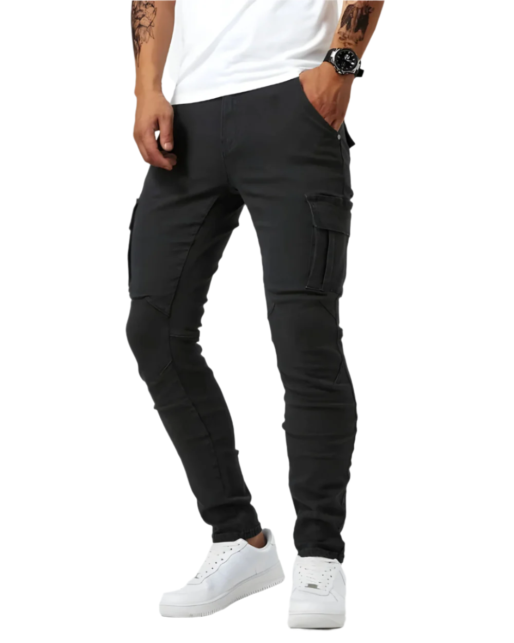 LAURENT MONACO | PANTALON CARGO STRETCH POUR HOMMES