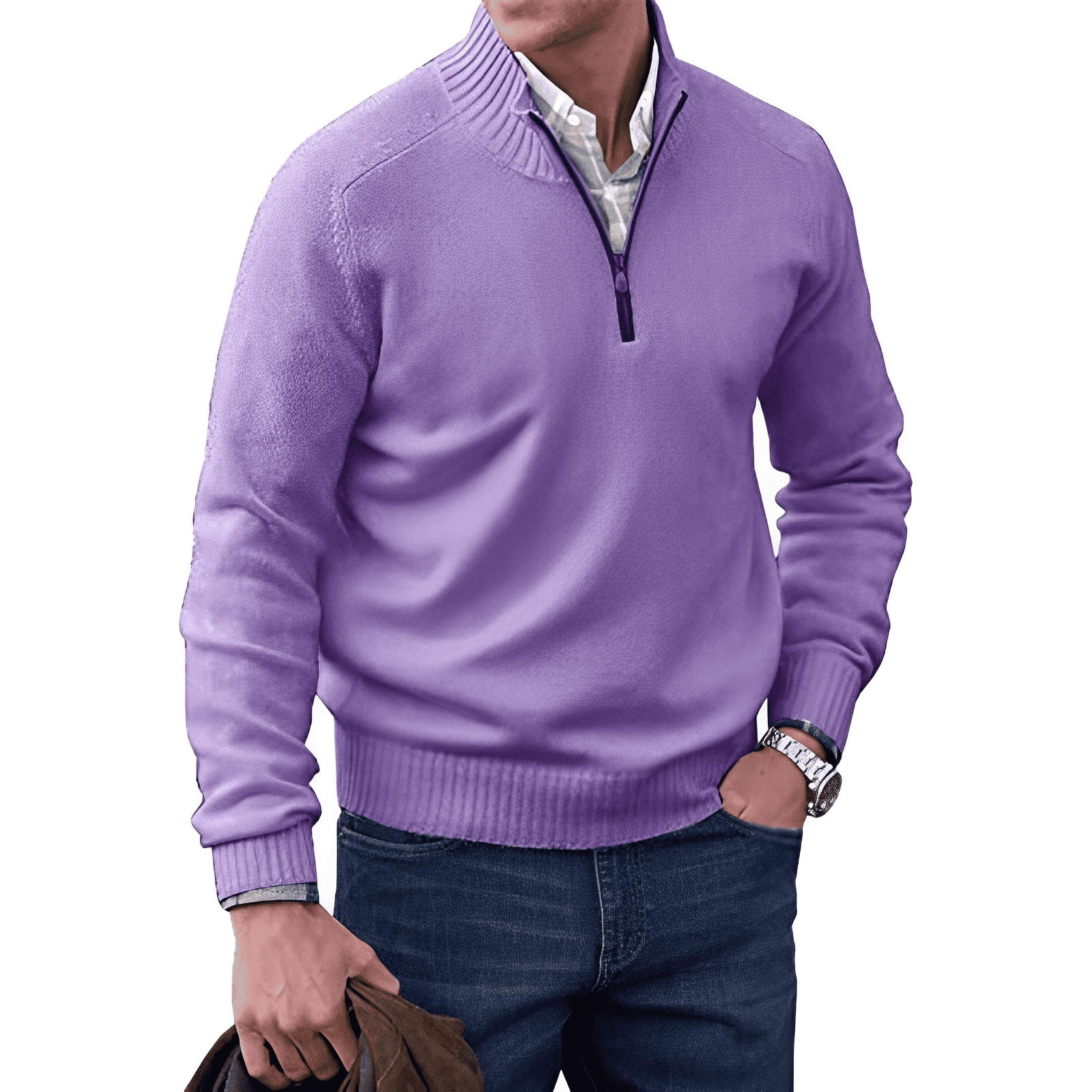 LAURENT MONACO | PULL EN MAILLE ZIPPÉ POUR HOMME